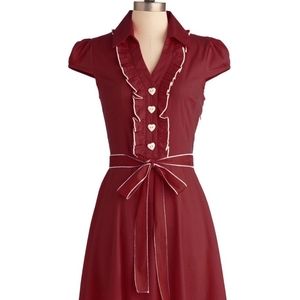 Modcloth About the Artist Dress in Brick Red XL